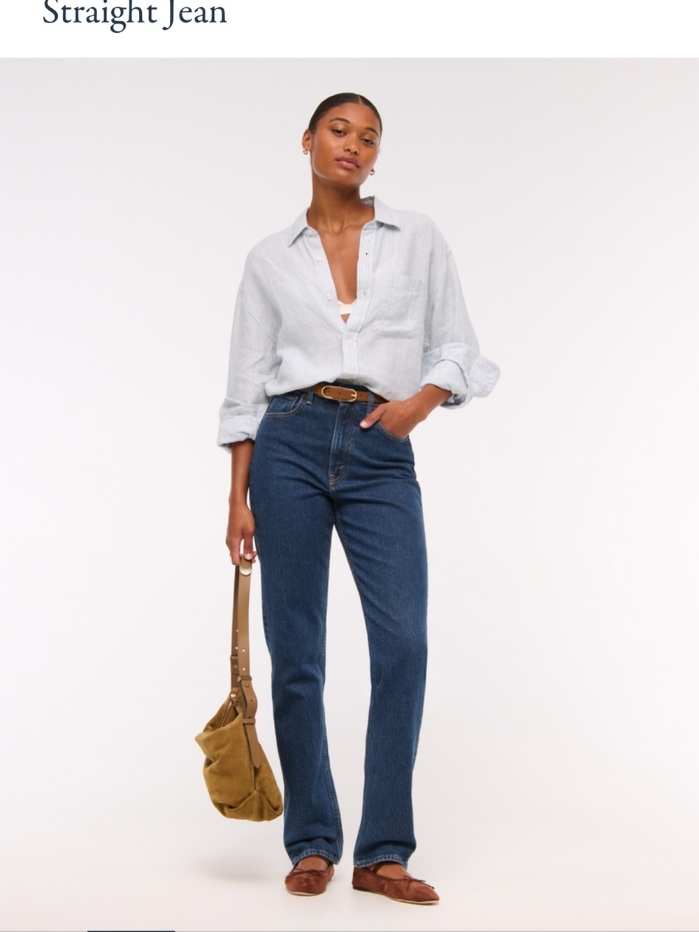 Abercrombie & Fitch Straight-Leg Jeans in Dark Blue Denim